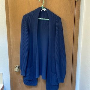 Navy cotton Madewell cardigan